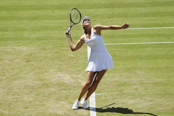 Maria Sharapova Plays At Wimbledon