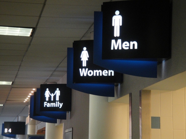 Restroom signs at Charlotte airport