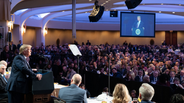 U.S. President Donald Trump spoke at the "2020 National Breakfast Prayer " held in Washington D.C on Feb. 6, 2020.