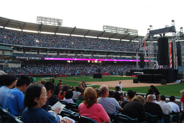 Harvest Crusade being held in the Angel Stadium in Anaheim, Southern California