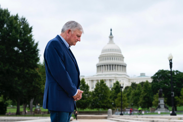 Franklin Graham calls upon Christians. "There is an absence of God."
