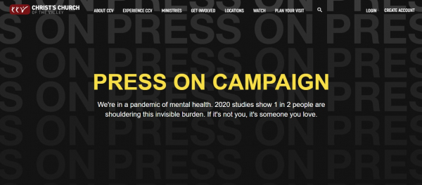 A screenshot of the Press On Campaign website by CCV.
