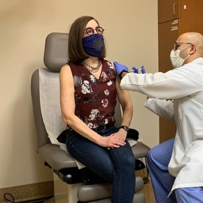 Oregon Gov. Kate Brown getting vaccinated