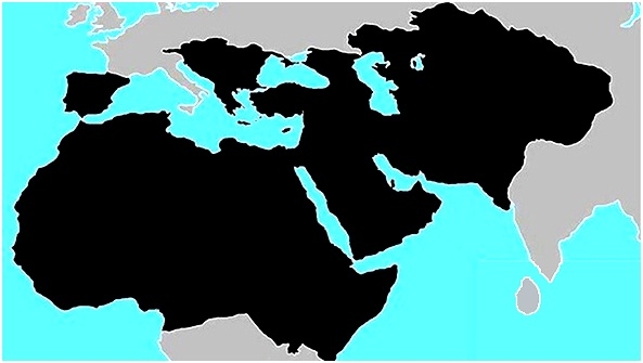 Map showing area of ISIS authority