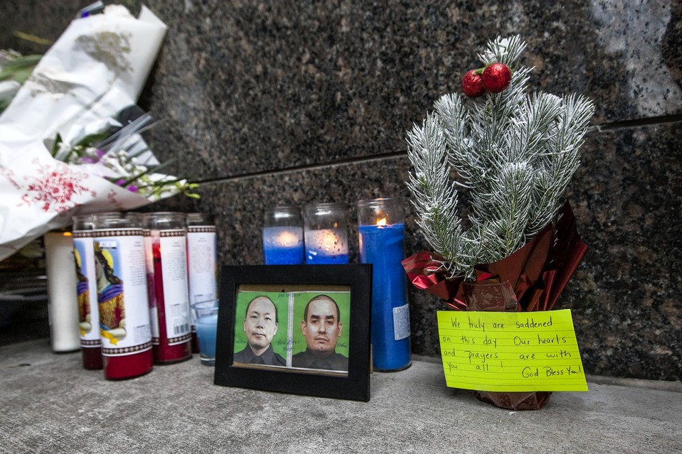 Memorial for NYPD Officers Liu and Ramos