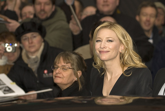 Actress Cate Blanchett at the press conference for "The Good German" 