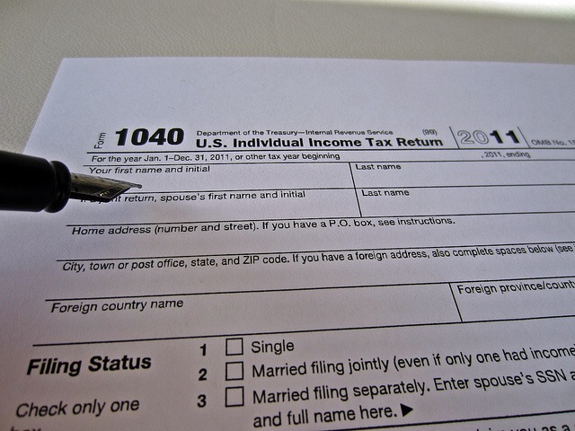 Tax Return Form for 2011