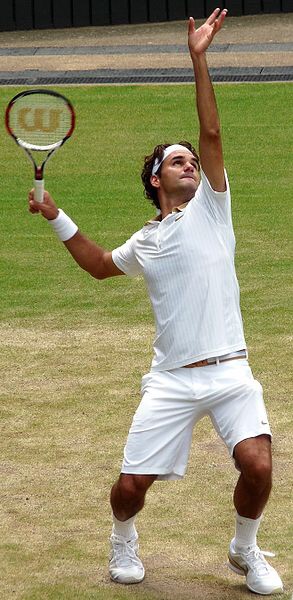 Roger Federer Competes At Wimbledon