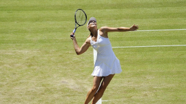 Maria Sharapova Plays At Wimbledon