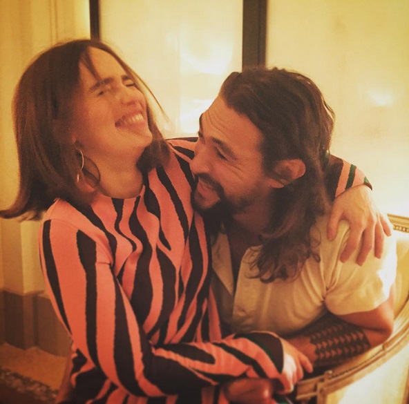 Emilia Clarke and Jason Momoa