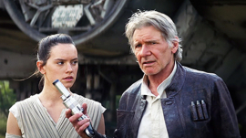 Daisy Ridley and Harrison Ford