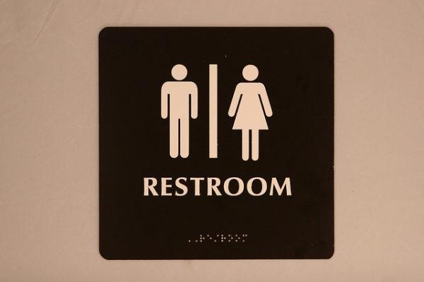 restroom sign showing male and female symbols