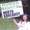 A demonstrator for human rights forNorth Korea in China