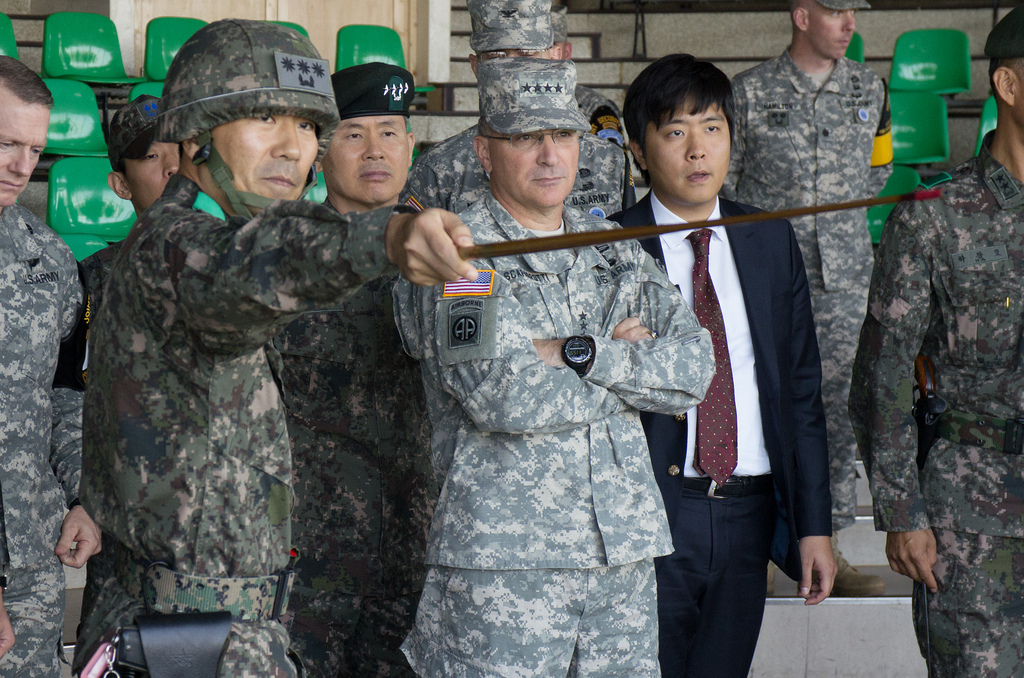 Korean Officers With Commander of USFK
