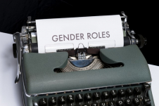 &#034;gender roles&#034; typewritten on paper