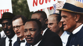 Civil Rights March on Washington, D.C. [Dr. Martin Luther King, Jr. and Mathew Ahmann in a crowd.], - 8/28/1963