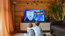 Kids watching TV