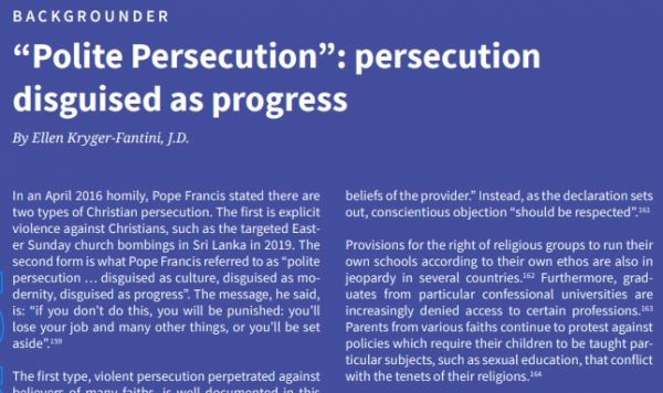 Polite Persecution, as explained in the ACN's report. (A screengrabbed image from page 38 of the report)