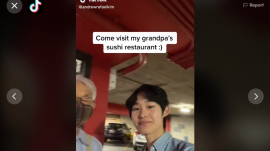 Andrew Kim and his grandfather