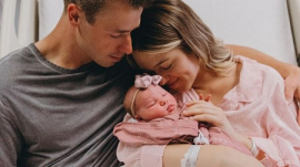 Christian and Sadie Robertson Huff with baby Honey James