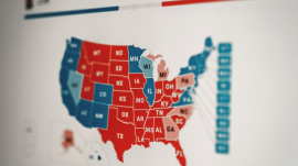 Screen showing American has more red states than there are blue states in the 2020 elections