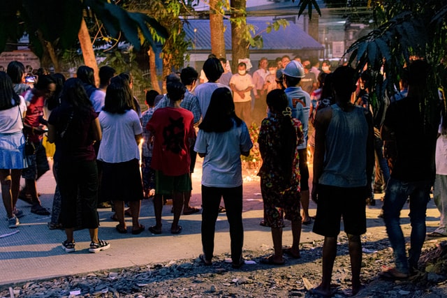 people in Myanmar standing near each other