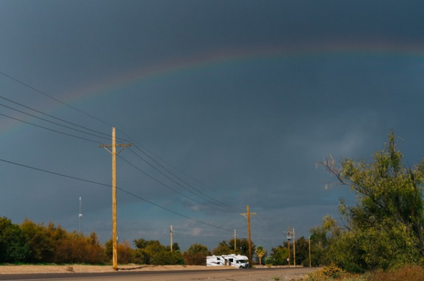 power lines beside a road in Texas