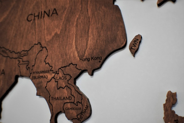 Map showing China and Taiwan