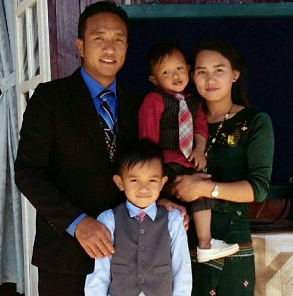Thantlang Centennial Baptist Church Pastor Cung Biak Hum and family