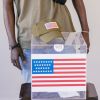 voter in front of ballot box