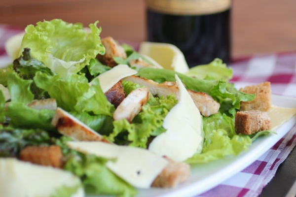 Salad lettuce meat food healthy vaccine