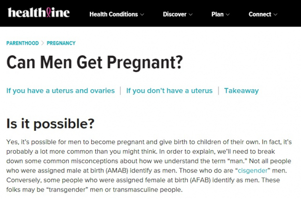 Screengrab of Healthline's website showing the claim.