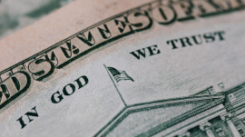 &#034;In God We Trust&#034; motto on a United States dollar bill