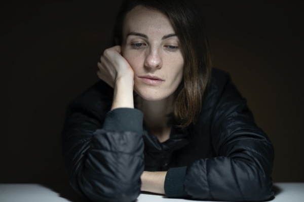 woman facing depression