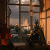 View at Kotelnicheskaya Embankment Building in Moscow, Russia at sunset