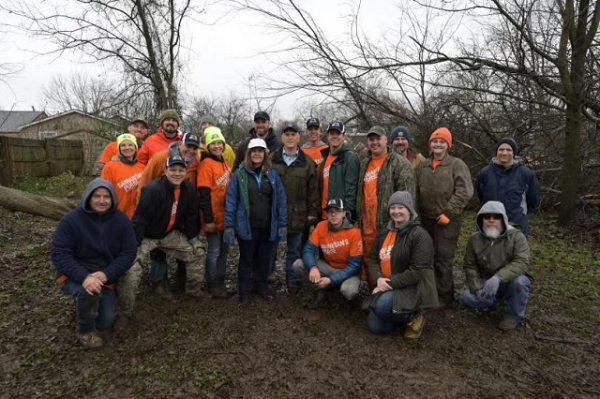 Former VP Mike Pence and wife Karen with Samaritan's Purse volunteers