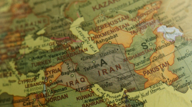 Iran and surrounding nations as seen in a map